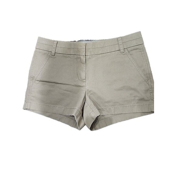 J. Crew Chino Shorts 100% Cotton Light Brown Mid-Rise 3" Inseam Women's 2 - Picture 2 of 7